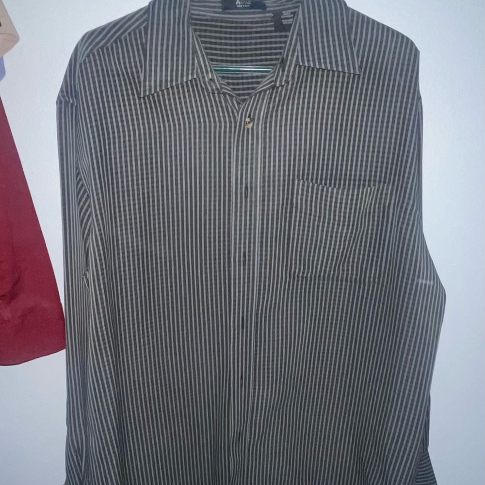 a(2)z Men's Classic Striped Black Dress Shirt
